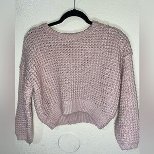 Pink Rose Chunky Knit Crew Neck Sweater